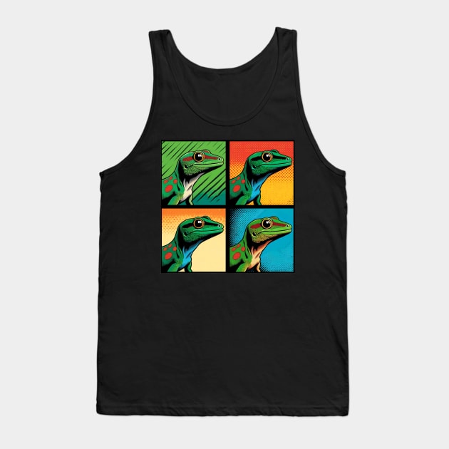 Giant Day Gecko Pop Art - Cool Lizard Tank Top by PawPopArt